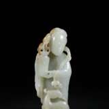Qing Dynasty Hetian White jade Carving Man and deer - Foto 2