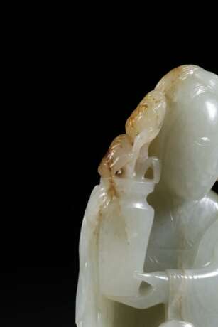 Qing Dynasty Hetian White jade Carving Man and deer - фото 5