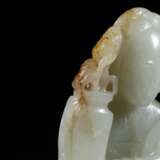 Qing Dynasty Hetian White jade Carving Man and deer - Foto 5