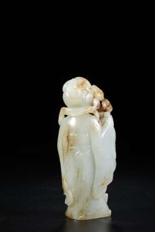 Qing Dynasty Hetian White jade Carving Man and deer - фото 8