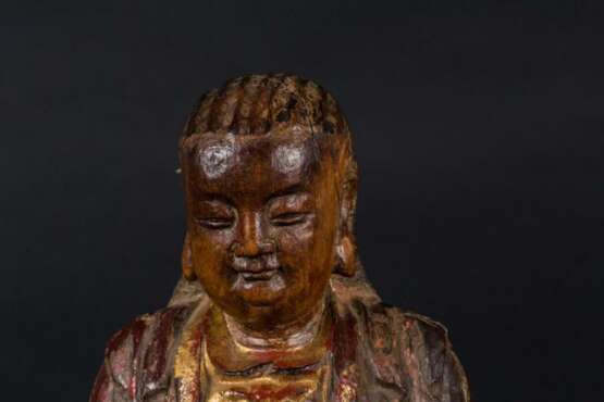 China Ming Dynasty Wood carving character statue - фото 2