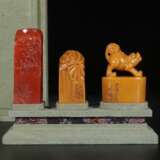 Shoushan stone Cinnabar Tian Huang jade seal set - Foto 2