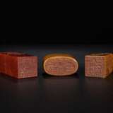 Shoushan stone Cinnabar Tian Huang jade seal set - Foto 9