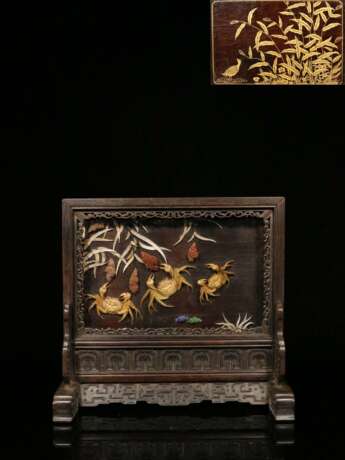 Qing Dynasty Rosewood lacquerware wealth Table screen - photo 1