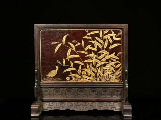 Qing Dynasty Rosewood lacquerware wealth Table screen - фото 7