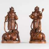 China Qing Dynasty a pair Bamboo carving warrior - Foto 4
