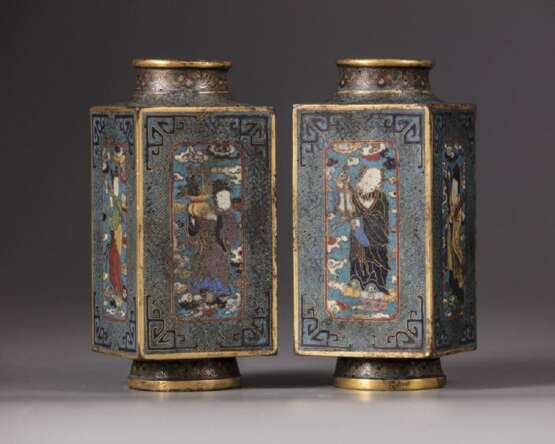 A pair of Chinese cloisonné enamel 'Eight Immortals' - Foto 4