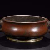Ming Dynasty Xuande Double Beast Ear Copper Incense Burner - фото 1