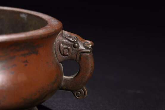 Ming Dynasty Xuande Double Beast Ear Copper Incense Burner - photo 2