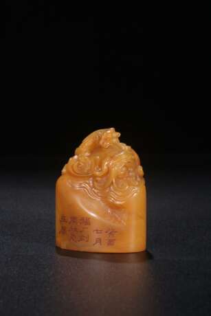 Famous expert TianHuang jade carving dragon seal - Foto 2