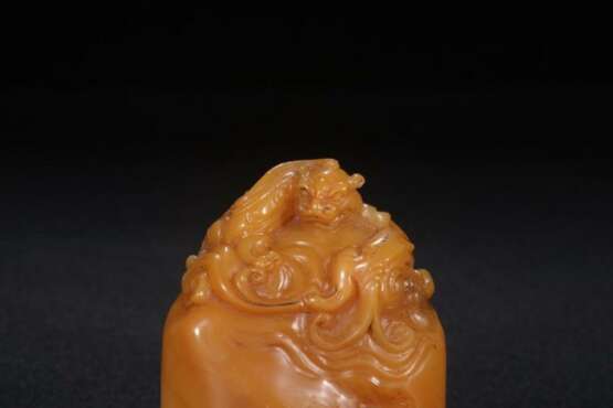 Famous expert TianHuang jade carving dragon seal - Foto 4
