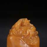 Famous expert TianHuang jade carving dragon seal - photo 4