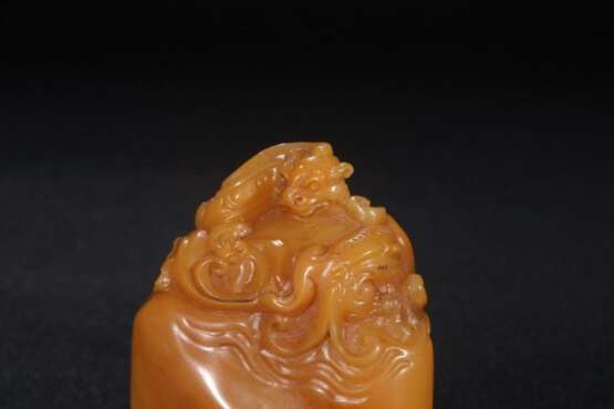 Famous expert TianHuang jade carving dragon seal - Foto 8