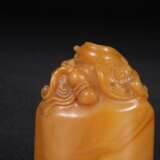 Famous expert TianHuang jade carving dragon seal - Foto 9