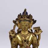 Qing Dynasty bronze gilt Buddha statue - фото 2