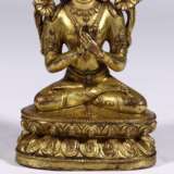Qing Dynasty bronze gilt Buddha statue - Foto 3
