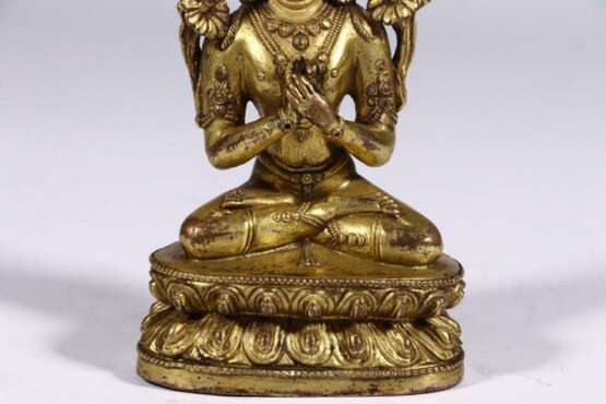 Qing Dynasty bronze gilt Buddha statue - фото 3