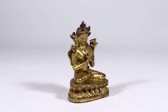 Qing Dynasty bronze gilt Buddha statue - Foto 4
