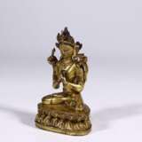 Qing Dynasty bronze gilt Buddha statue - Foto 5