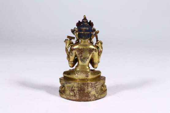 Qing Dynasty bronze gilt Buddha statue - Foto 8