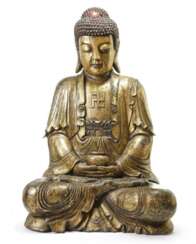 A massive Chinese gilt-lacquered wood Buddha statue