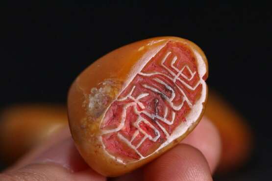 Qing Dynasty Shoushan Stone Seal 3 pieces - Foto 7