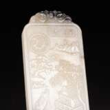 18th Century Hetian white jade Mountain Water Buddha Pattern Pendant - фото 1