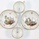 2 Tassen und Untertassen mit Inselmalerei. - photo 2