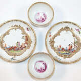 2 Koppchen und Untertassen mit Kauffahrteiszenen - фото 2