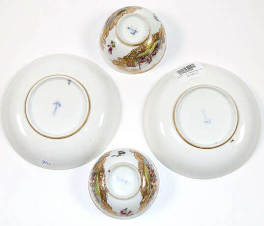 2 Koppchen und Untertassen mit Kauffahrteiszenen - фото 3