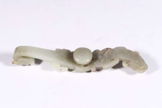 14th Century Hetian White Jade Dragon Buckle - Foto 9