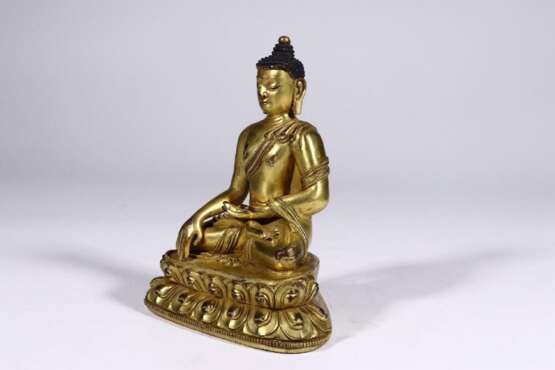 18th century copper gilt sakyamuni Buddha statue - Foto 6