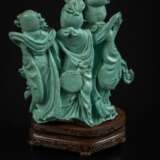 20th century turquoise carving three beautiful women - фото 5