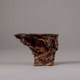 18th century Chinese agarwood carved pine tree wineglass - photo 2