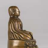 14th Century Tibetan Bronze Lama Buddha Statue - фото 3
