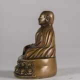 14th Century Tibetan Bronze Lama Buddha Statue - photo 5
