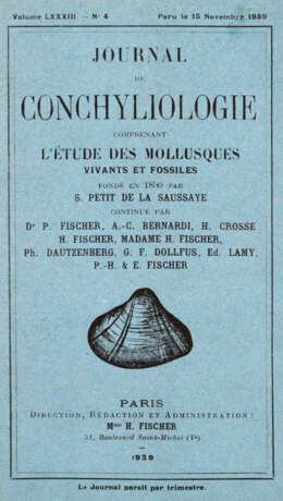 Journal de Conchyliologie. - фото 1