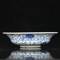 Qing Dynasty blue and white porcelain pattern plate