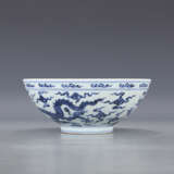 Ming Dynasty Blue and white nine Dragon pattern Big bowl - фото 2