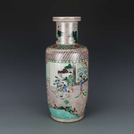 Colorful glazed character story porcelain bottle in the Qing Dynasty - Foto 1