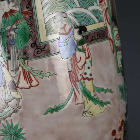 Colorful glazed character story porcelain bottle in the Qing Dynasty - Foto 5