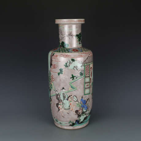 Colorful glazed character story porcelain bottle in the Qing Dynasty - photo 7