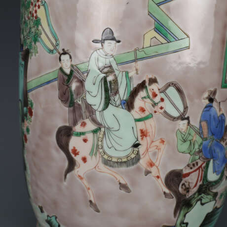 Colorful glazed character story porcelain bottle in the Qing Dynasty - Foto 8