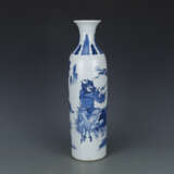 Qing Dynasty Blue and White Porcelain Character Story Bottle - фото 1