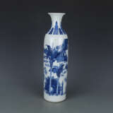 Qing Dynasty Blue and White Porcelain Character Story Bottle - photo 6