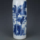 Qing Dynasty Blue and White Porcelain Character Story Bottle - photo 7