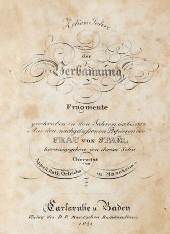 Staël-(Holstein, A.L.G.de). - Foto 1