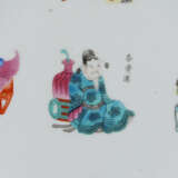 Qing Dynasty pastel glaze character story porcelain plate - Foto 2