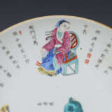 Qing Dynasty pastel glaze character story porcelain plate - Foto 5