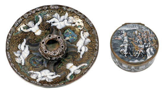 Deckeldose und Kerzenhalter. - photo 1